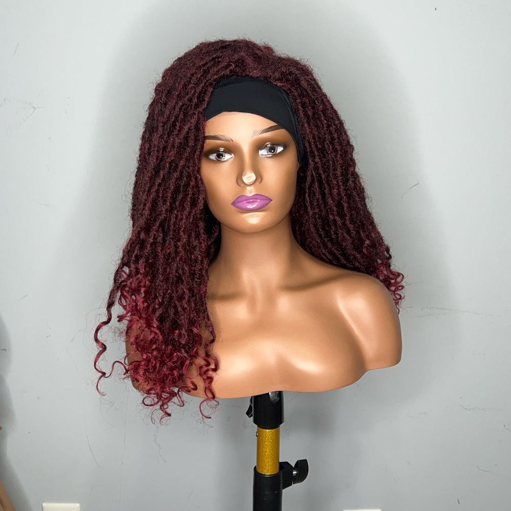 Burgundy Loc Headband Wig